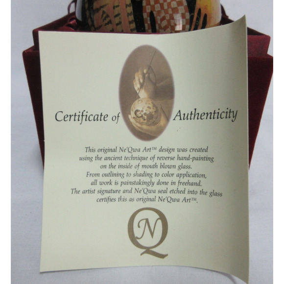 Ne'Qwa Art Christmas Ornament "Christmas Cat" handpainted Artist Susan Winget CO - Picture 8 of 11